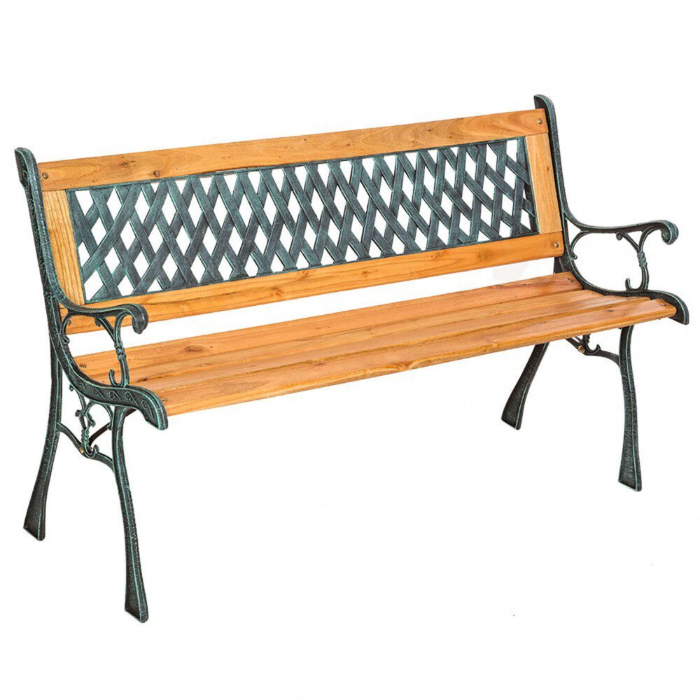 Panca in ghisa e Legno in Legno,Ghisa cm 126x72x63 – JERROLD