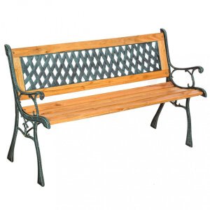 Panca in ghisa e Legno in Legno,Ghisa cm 126x72x63 – JERROLD