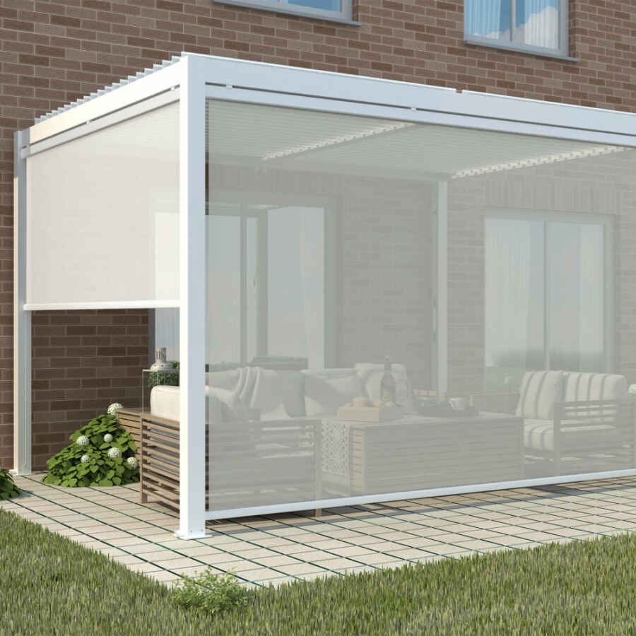 Parete laterale da 3 m per pergola in alluminio,textilene – JAMEY