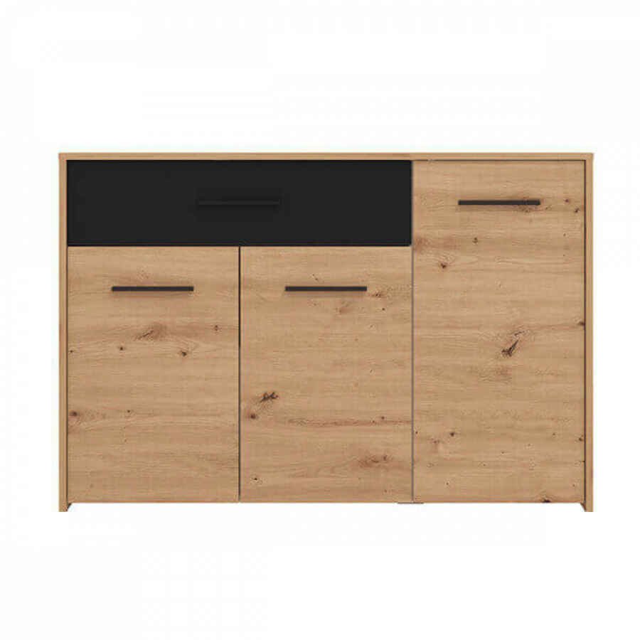 comò tre ante un cassetto moderno minimal in legno cm 119,2 x 33,2 x 80,5 h – TIMBER