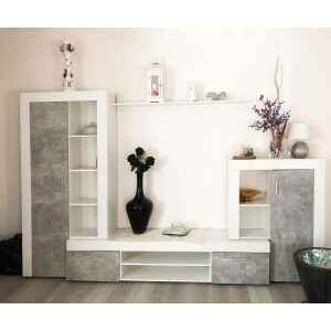 Parete Attrezzata per Soggiorno in Truciolare cm 259x40x180 – ALTON