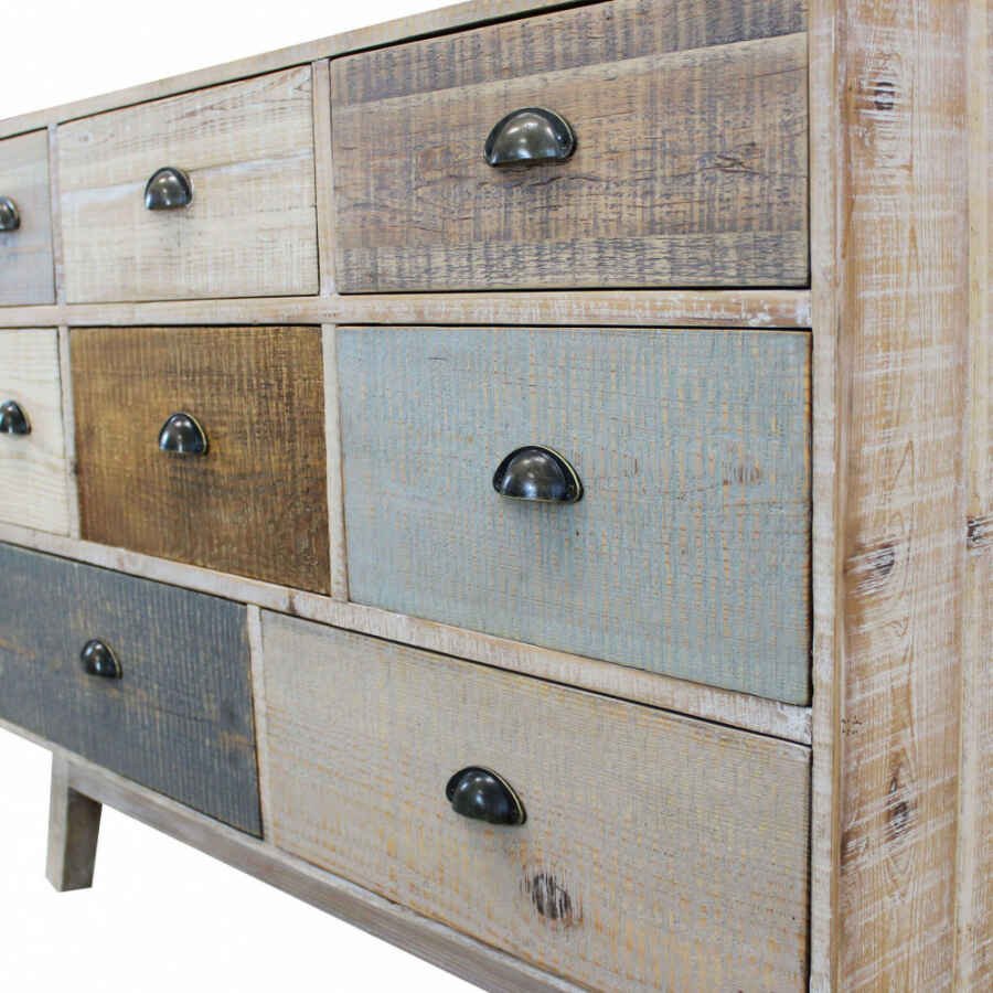 Cassettiera colorata Industrial in Legno cm 125x45x82 – FREDDY
