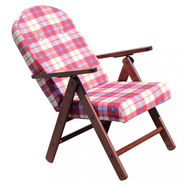 Poltrona Sdraio 4 posizioni con cuscino in Cotone,Legno cm 61x75x110 – BURT