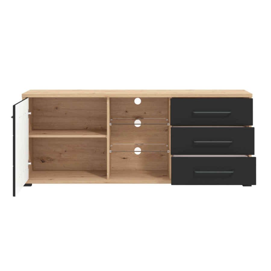 porta tv un anta tre cassetti moderno minimal in legno cm 161,5 x 40 x 65 h – ELLI