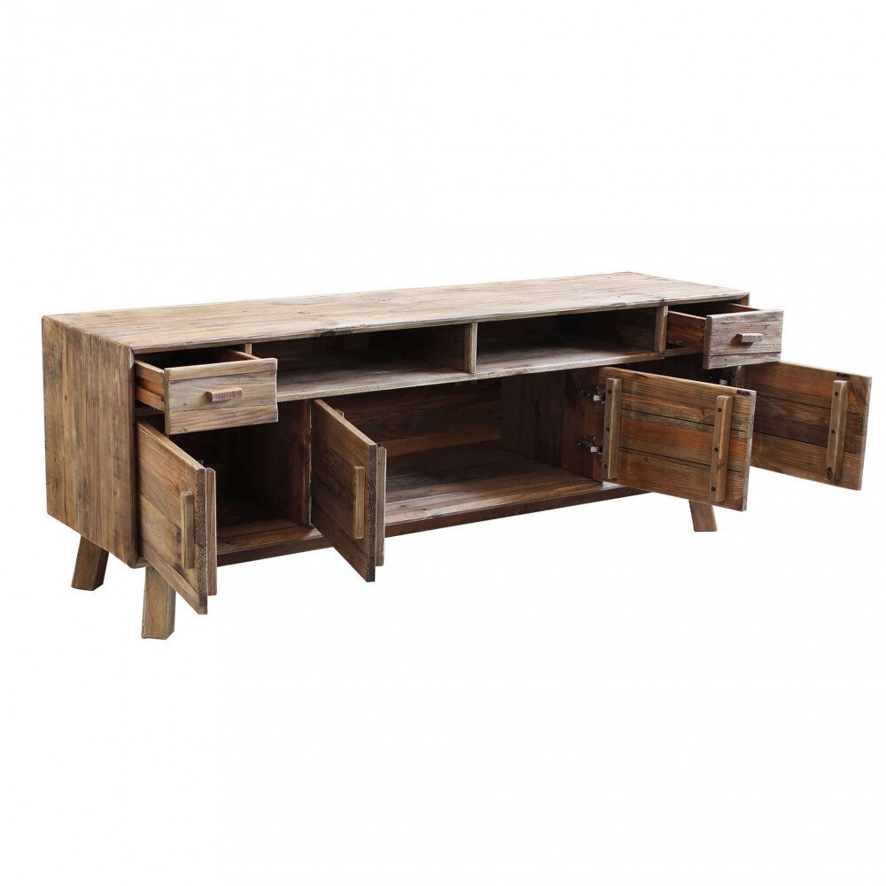 Porta tv con 2 cassetti in Pino riciclato cm 180x48x65 – PINE