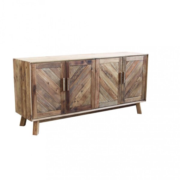 Credenza con 4 ante in Pino riciclato cm 180x48x85 – PINE