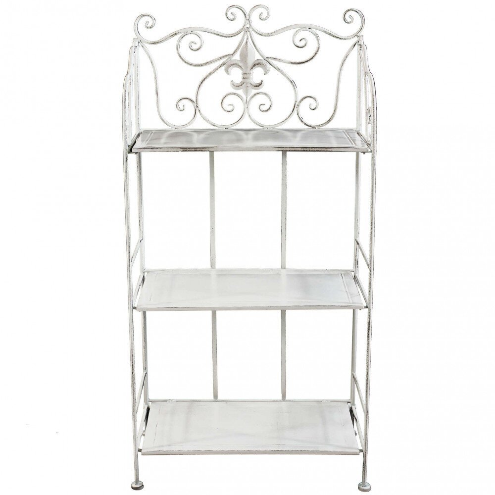 Scaffale 3 piani stile provenzale verniciato in Acciaio cm 60x32x121 – NEAL