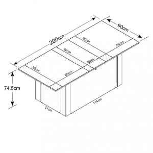 Tavolo da Pranzo Allungabile in Truciolare FSC cm 160-200×90 – ELI