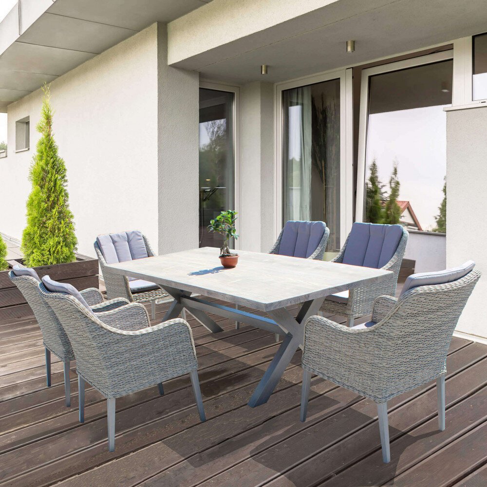 Poltrona da Giardino con cuscini in Wicker,Alluminio cm 58x60x88 – NED