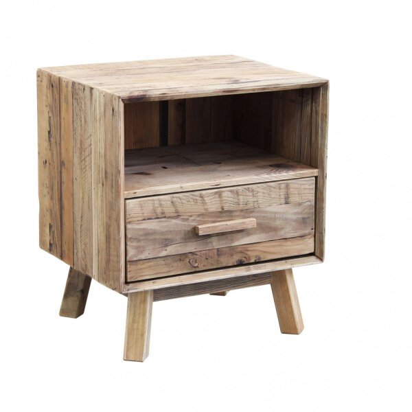 Comodino Industrial in Pino riciclato cm 55x45x62 – PINE