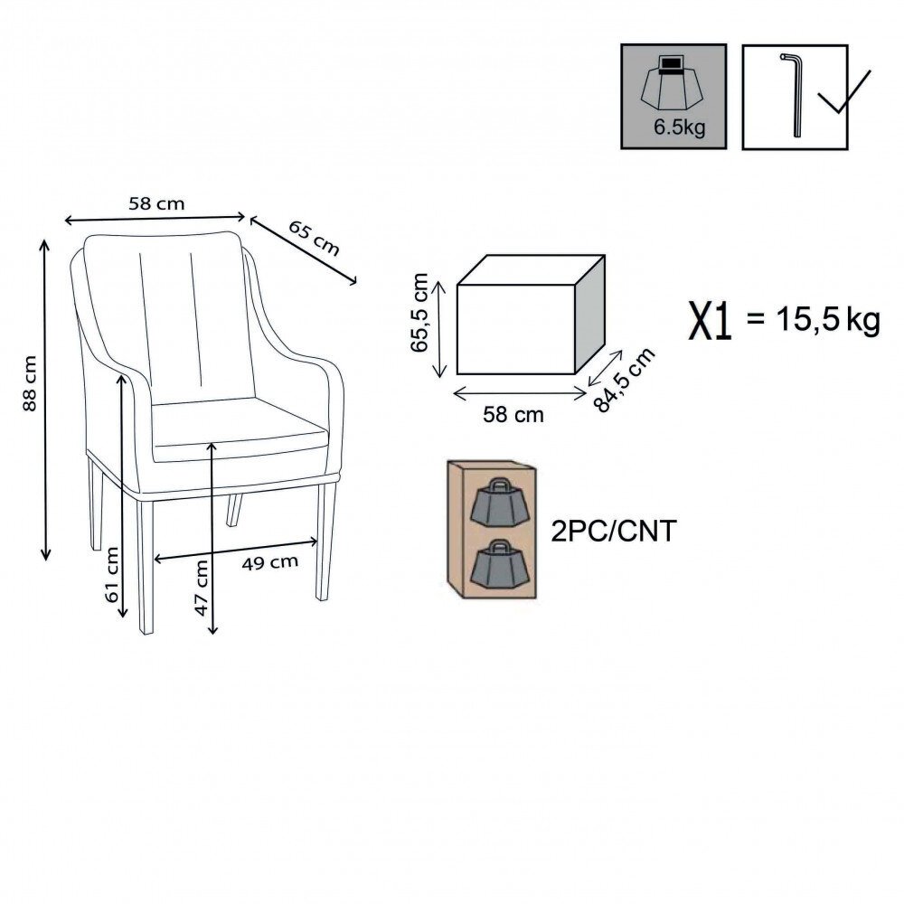 Poltrona da Giardino con cuscini in Wicker,Alluminio cm 58x60x88 – NED