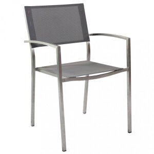 Poltrona da Giardino Impilabile in Acciaio,Textilene cm 56x54x83 – DOLPH