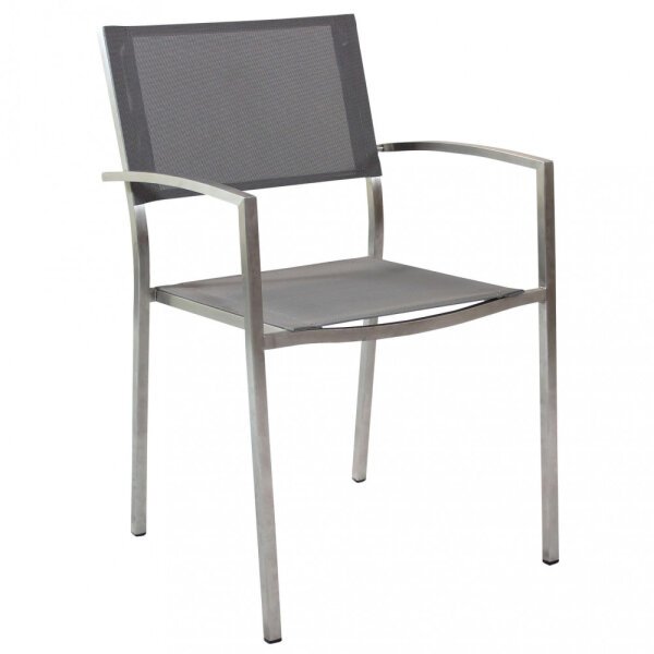 Poltrona da Giardino Impilabile in Acciaio,Textilene cm 56x54x83 – DOLPH