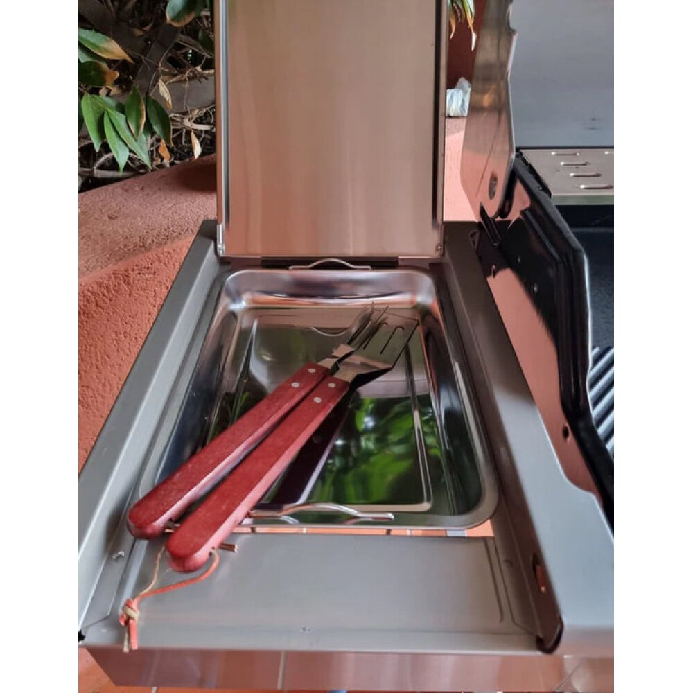 Barbecue 3 fuochi + 1 in Acciaio cm 133,5x52x114,5 – KOBE