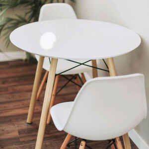 Tavolo da Pranzo Rotondo con piano in ABS cm 80 – GLADWYN