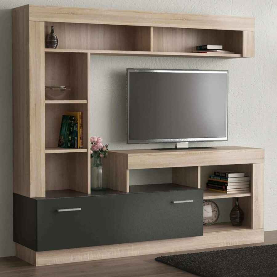 Parete Attrezzata per Soggiorno in Truciolare cm 185x40x170 – GABE