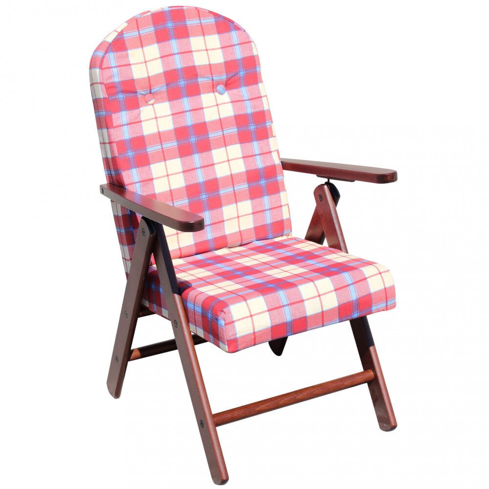 Poltrona Sdraio 4 posizioni con cuscino in Cotone,Legno cm 61x75x110 – BURT