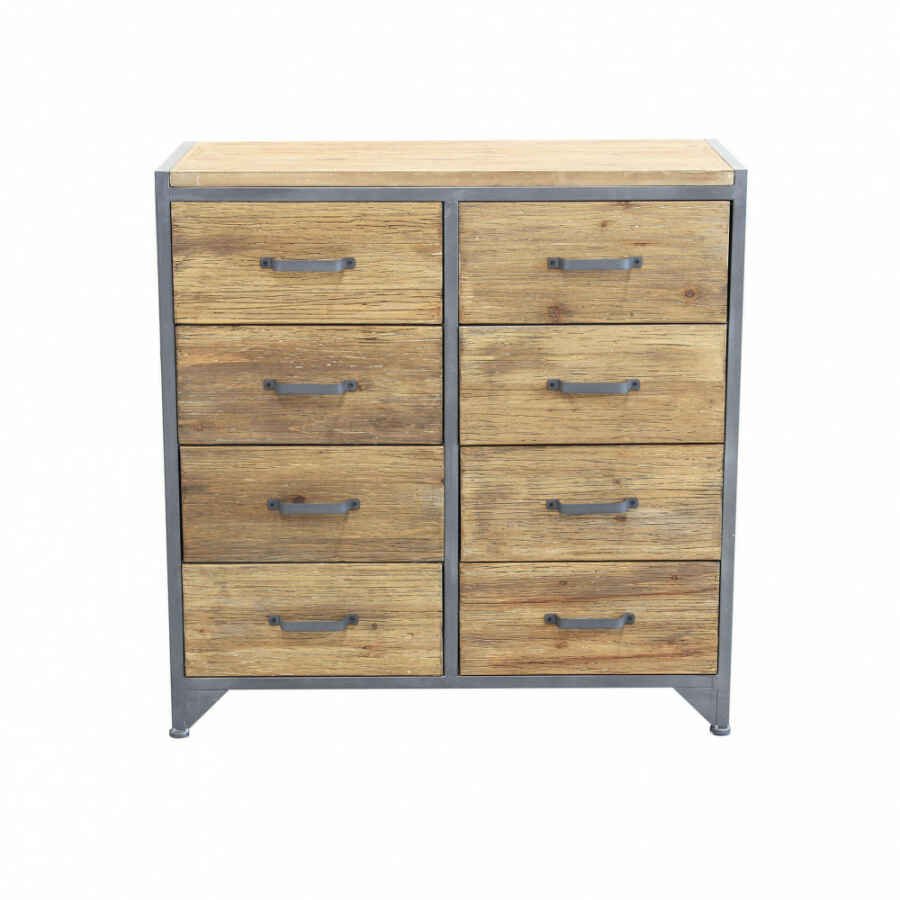 Cassettiera in Legno,Metallo cm 81,5x38x82,5 – TRISTAN