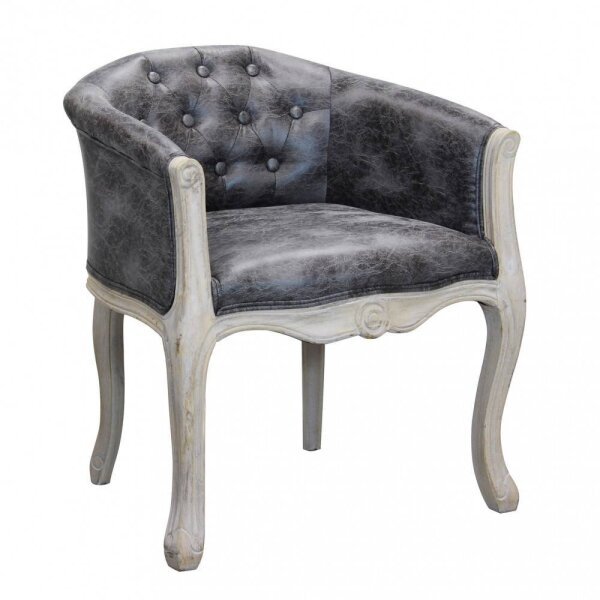 Poltrona vintage in ecopelle in Legno cm 61x61x71 – DUNPHI