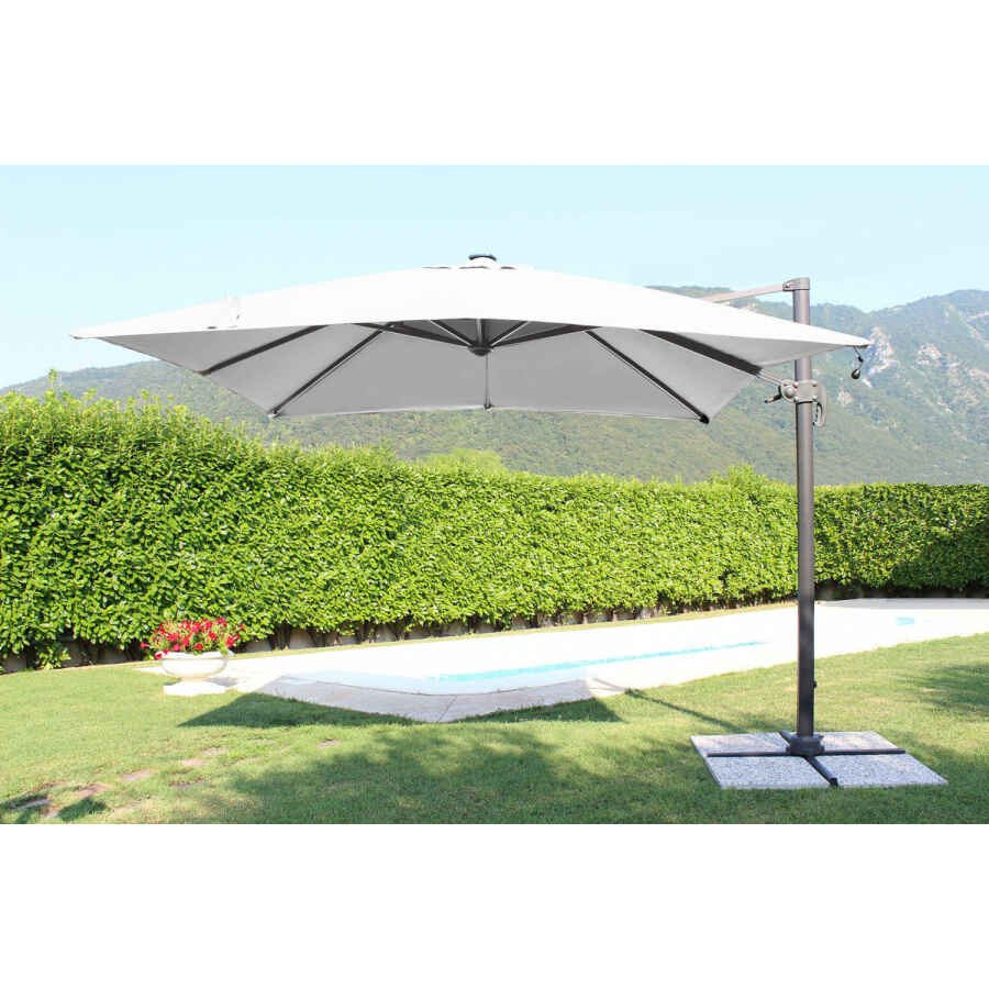 Ombrellone da Giardino decentrato con led 3×3 in alluminio,poliestere – RENO