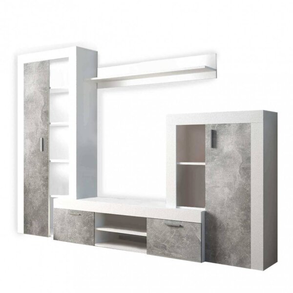 Parete Attrezzata per Soggiorno in Truciolare cm 259x40x180 – ALTON