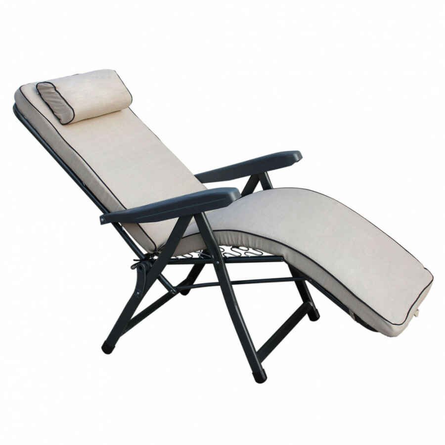 Poltrona Sdraio relax reclinabile in Tessuto,Acciaio cm 155x60x60 – MORTY