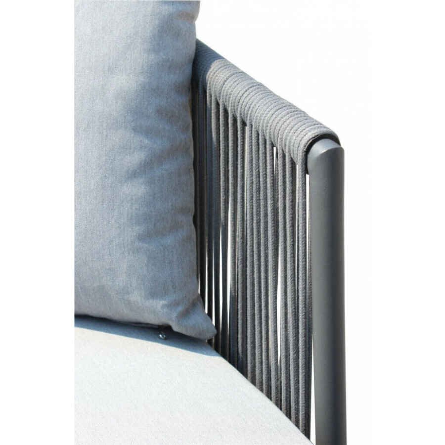 Divano Letto da Giardino con cuscini in Alluminio,Corda cm 160x139x70 – RANULPH