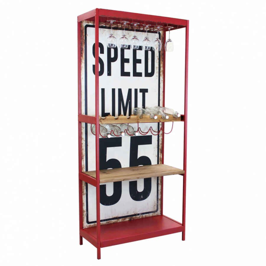 Mobile con portabottiglie in Legno,Metallo cm 80,5x37x152,5 – RODOLPH