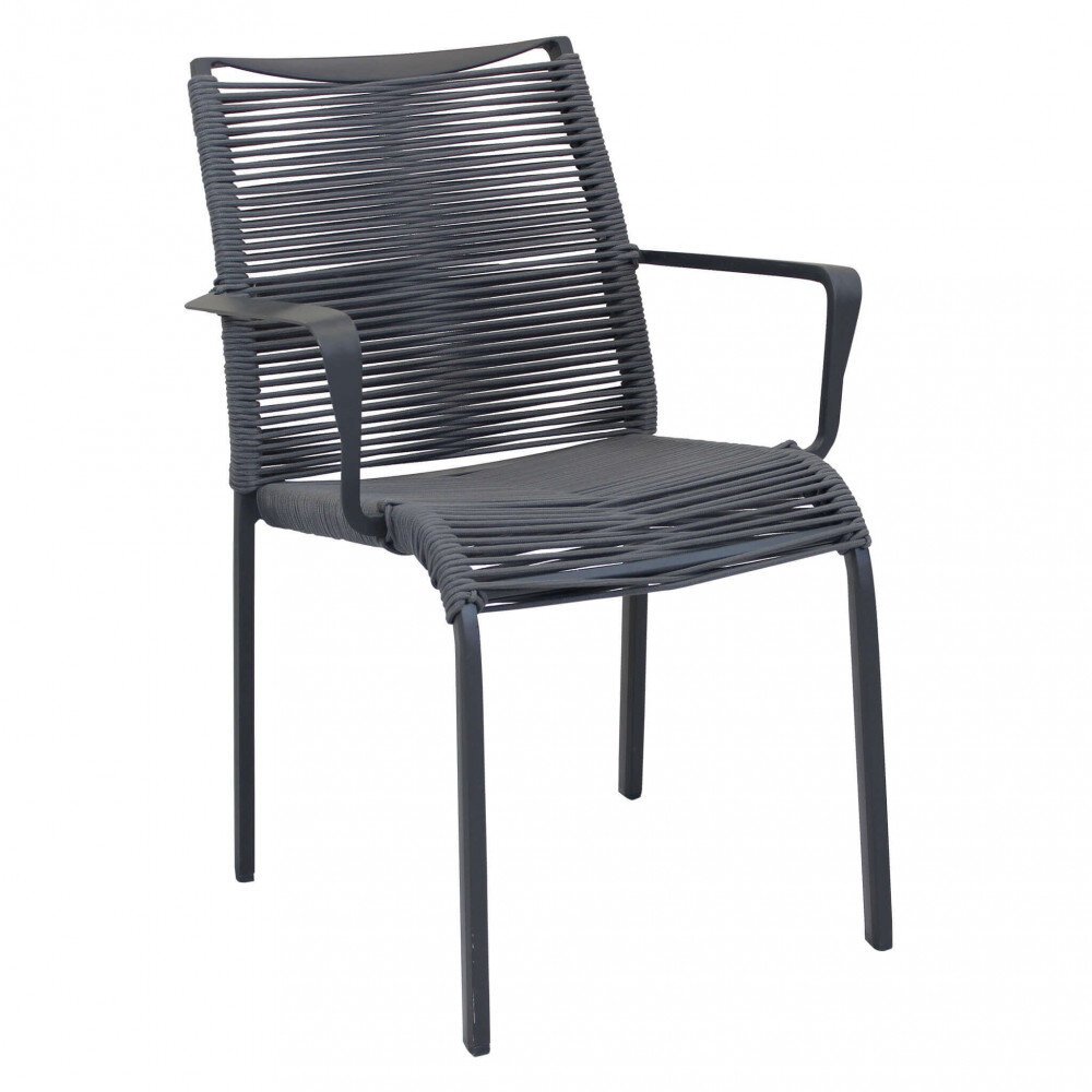 Poltrona da Giardino Impilabile in Alluminio,Corda cm 55x60x87 – WALTER