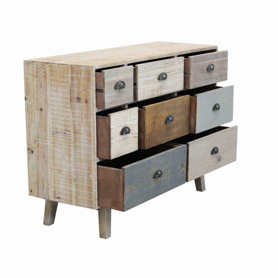 Cassettiera colorata Industrial in Legno cm 125x45x82 – FREDDY