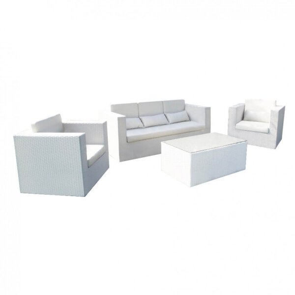 Salotto da Giardino con cuscini 4 posti in Wicker,Alluminio – ABE