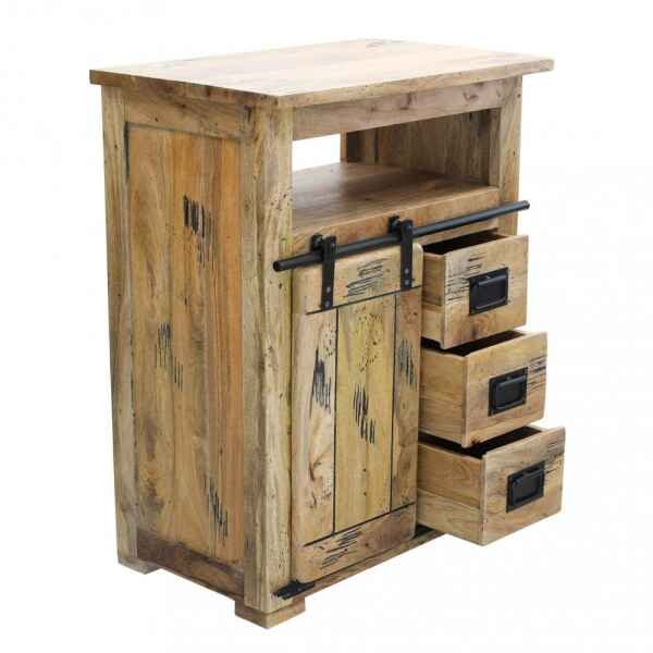 Mobiletto per soggiorno Industrial in Legno cm 70x45x90 – RICK