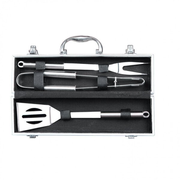 Valigetta Attrezzi per Barbecue con 3 accessori in Alluminio cm 36,8×9,8×7,8 – ROYSTON