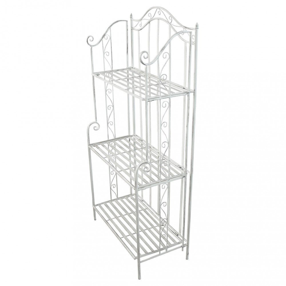 Scaffale 3 piani stile provenzale verniciato in Acciaio cm 60x32x128 – REGGIE