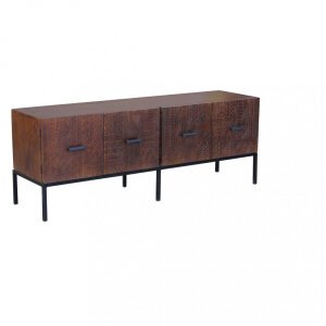 Porta tv con decoro 4 ante in Legno,Metallo cm 150x40x55 – LUDO