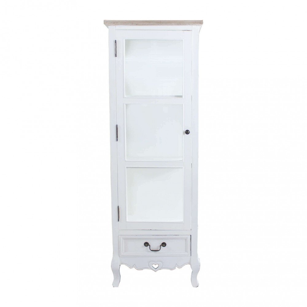 Credenza con vetrina shabby chic in Legno,Vetro cm 50x37x141 – ROB
