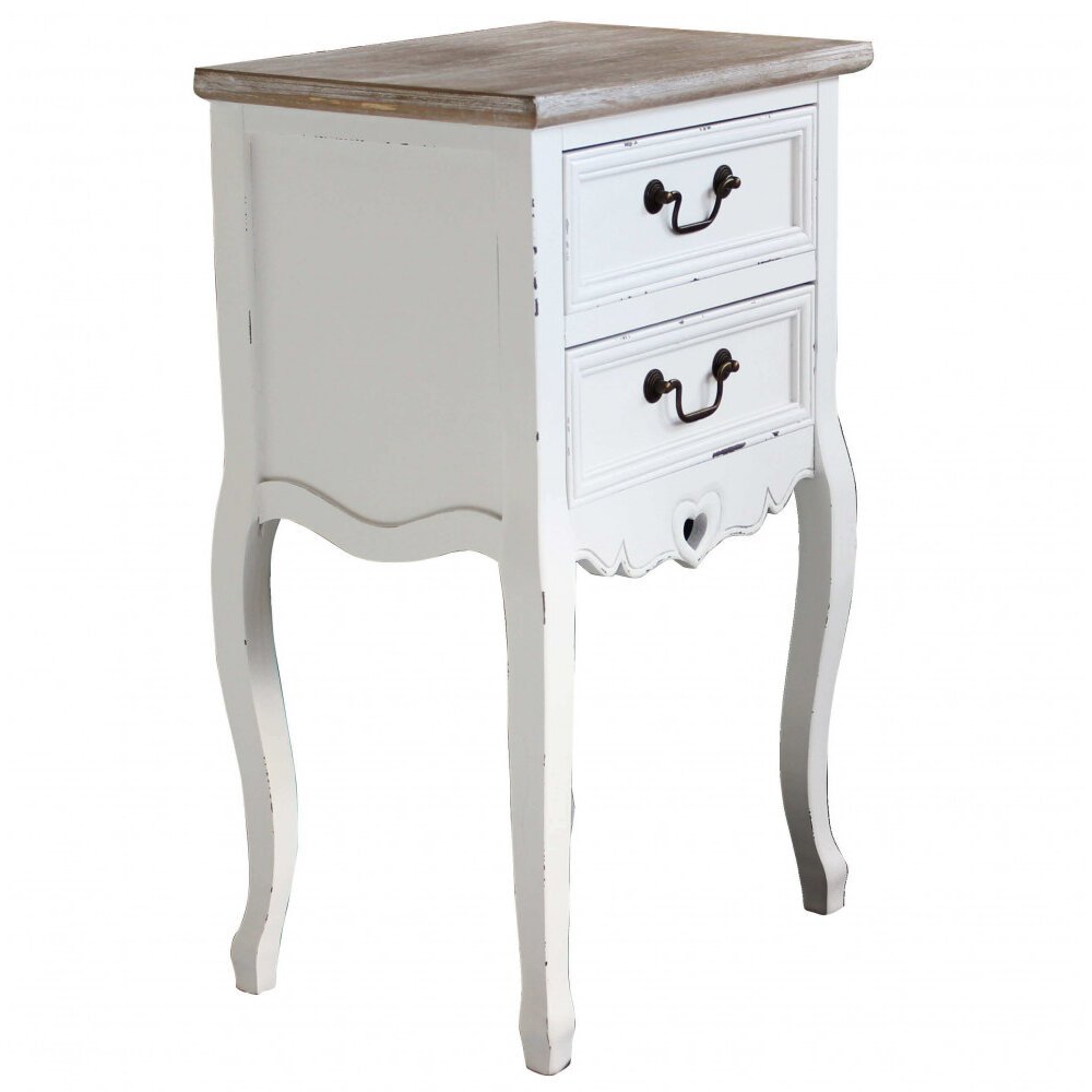 Mobiletto 2 cassetti shabby chic in Legno cm 44x32x74 – HUEY