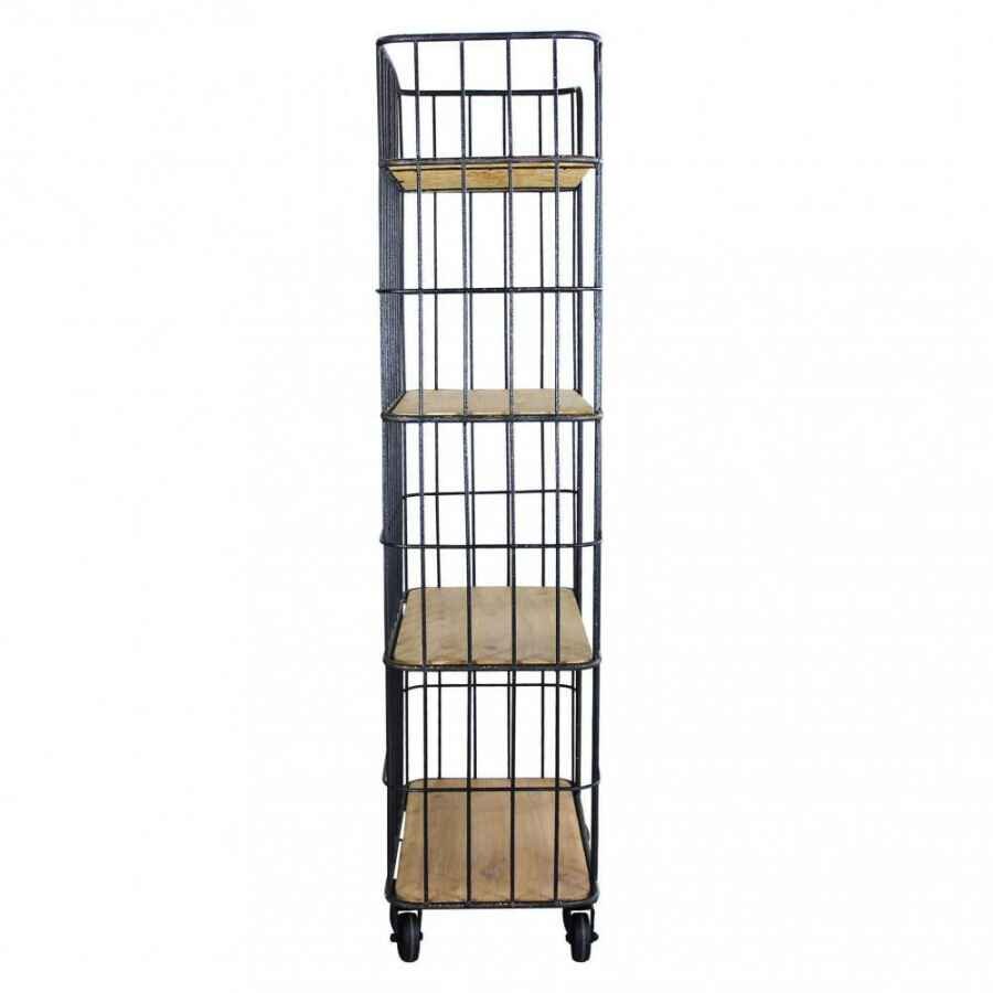 Scaffale Industrial con ruote in Legno,Metallo cm 77x40x168 – BRAXTON