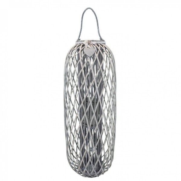 Lanterna in Vimini Rotonda in Vimini,Vetro cm 44x44x115 – BRAD