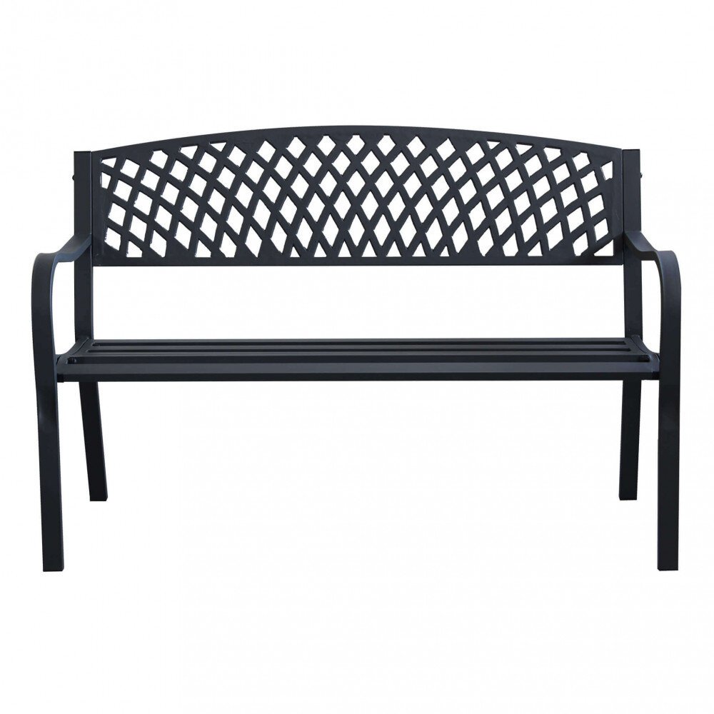 Panchina da Giardino 2 posti in Acciaio,Acciaio cm 128x85x56 – SHELDON