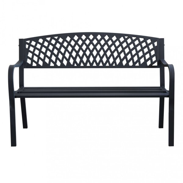 Panchina da Giardino 2 posti in Acciaio,Acciaio cm 128x85x56 – SHELDON