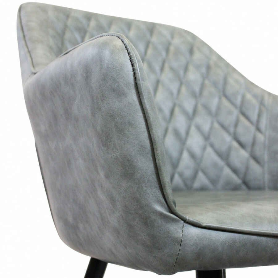 Poltrona per Sala da Pranzo in Ecopelle,Metallo cm 48x62x83 – ROBIN