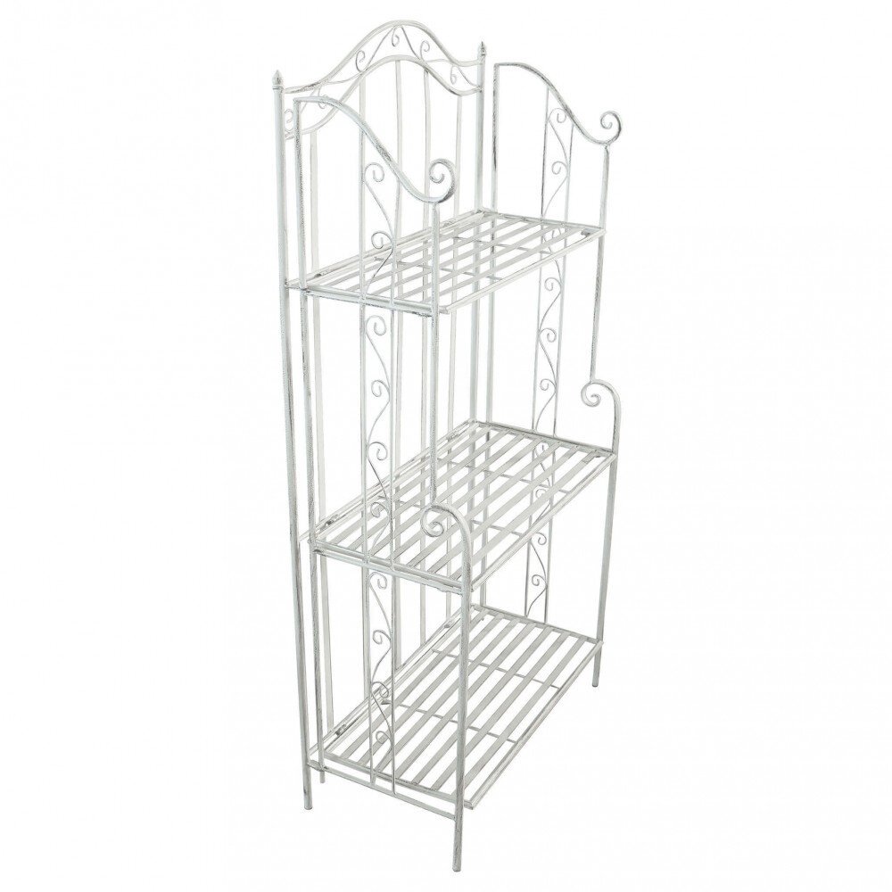 Scaffale 3 piani stile provenzale verniciato in Acciaio cm 60x32x128 – REGGIE
