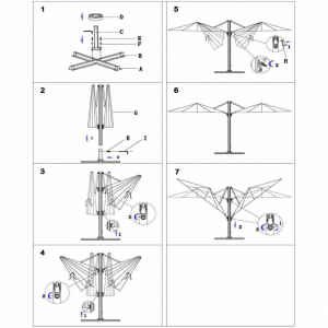 Ombrellone doppio da Giardino 3×3 in alluminio,poliestere – DUBLE