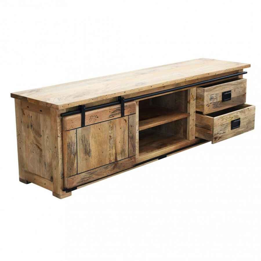 Porta tv per soggiorno Industrial in Legno cm 180x45x55 – RICK