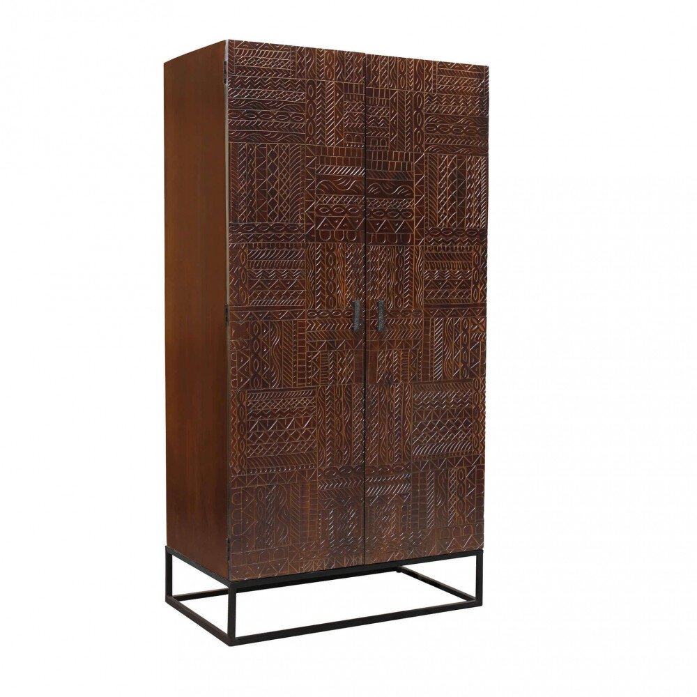 Armadio con decoro 2 ante in Legno,Metallo cm 96x56x186 – WHITAKER