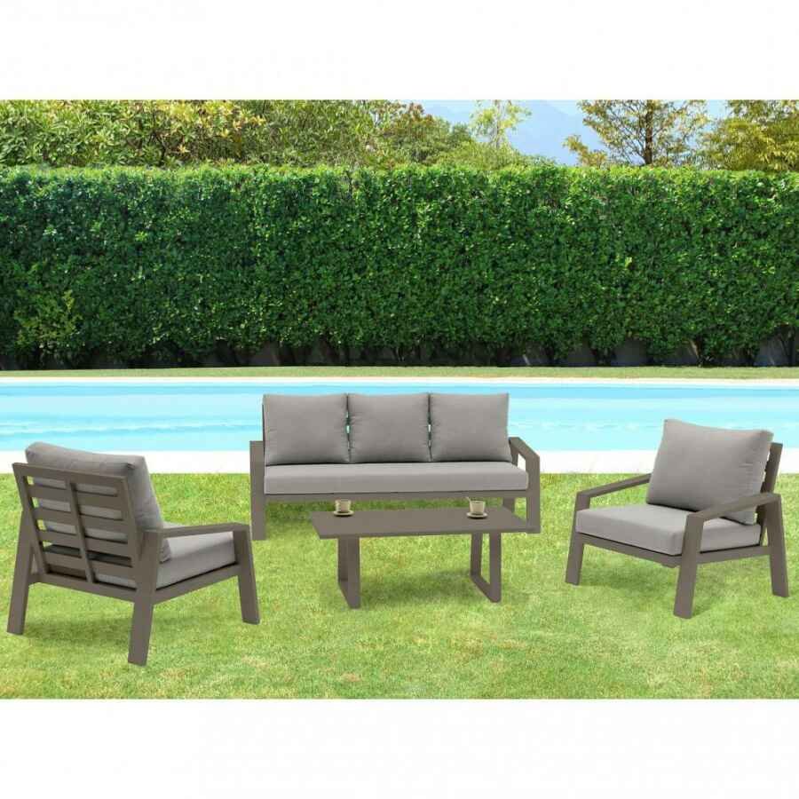 Salotto da Giardino 5 posti in Alluminio,Poliestere – DIRK