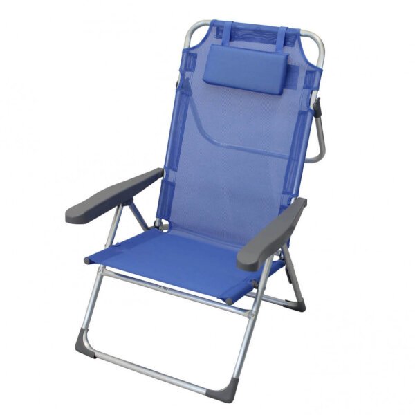 Spiaggina mare prendisole Pieghevole con cuscino in Acciaio,Textilene cm 67x66x99 – DENNIS