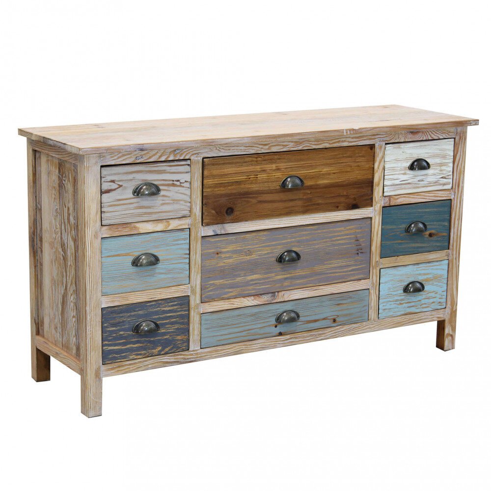 Cassettiera colorata Industrial in Legno cm 130x40x72 – FREDDY