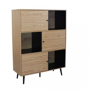 Credenza Moderna con 6 vani in Truciolare cm 100×39,5×135 – QUANAH
